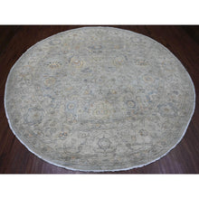 Load image into Gallery viewer, 12&#39;2&quot;x12&#39;2&quot; Misty Gray, Washed Out Ziegler Mahal Revival with All Over Pattern, Hand Knotted, 100% Wool, Round, Oriental Rug FWR122034