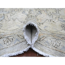 Load image into Gallery viewer, 12&#39;2&quot;x12&#39;2&quot; Misty Gray, Washed Out Ziegler Mahal Revival with All Over Pattern, Hand Knotted, 100% Wool, Round, Oriental Rug FWR122034