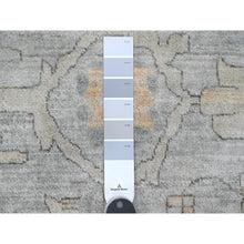 Load image into Gallery viewer, 12&#39;2&quot;x12&#39;2&quot; Misty Gray, Washed Out Ziegler Mahal Revival with All Over Pattern, Hand Knotted, 100% Wool, Round, Oriental Rug FWR122034