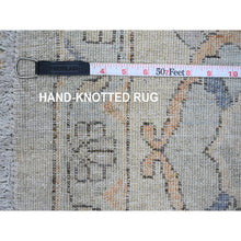 Load image into Gallery viewer, 12&#39;2&quot;x12&#39;2&quot; Misty Gray, Washed Out Ziegler Mahal Revival with All Over Pattern, Hand Knotted, 100% Wool, Round, Oriental Rug FWR122034