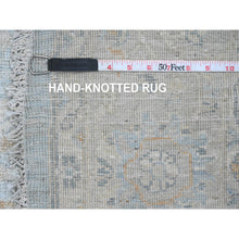 Load image into Gallery viewer, 6&#39;3&quot;x6&#39;3&quot; Beau Blue, Peshawar With Ziegler Mahal Design, High Mountain Wool, Washed Out, Denser Weave, Hand Knotted, Round, Oriental Rug FWR122046
