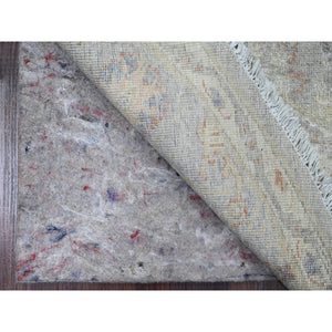 6'x6' Powder Blue, All Over Ziegler Mahal Design, Washed Out with Balanced Color Shades, Hand Knotted, Pure Wool, Round, Oriental Rug FWR122052