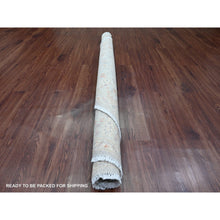 Load image into Gallery viewer, 6&#39;x6&#39; Powder Blue, All Over Ziegler Mahal Design, Washed Out with Balanced Color Shades, Hand Knotted, Pure Wool, Round, Oriental Rug FWR122052
