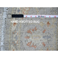 Load image into Gallery viewer, 6&#39;x6&#39; Powder White, Hand Knotted, Nain with All Over Flower Design, 250 KPSI, Soft Wool, Round Oriental Rug FWR540408