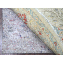 Load image into Gallery viewer, 6&#39;x6&#39; Chiffon White, Peshawar with Heriz All Over Design, High Mountain Wool, Densely Woven, Hand Knotted, Vegetable Dyes, Round, Oriental Rug FWR122058