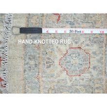 Load image into Gallery viewer, 6&#39;x6&#39; Cloud Gray, Natural Undyed Wool, Modern Grass Design, Hand Knotted, Tone on Tone, Square Oriental Rug FWR477108