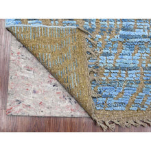 Load image into Gallery viewer, 5&#39;1&quot;x8&#39;2&quot; Carolina Blue, Moroccan Weave with Modernistic Design, Tone on Tone, Hand Knotted, Textured Pile, Soft Wool, Oriental Rug FWR122064