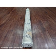 Load image into Gallery viewer, 5&#39;5&quot;x8&#39;6&quot; Daisy White, Moroccan Weave With Colorful Tribal And Geometric Design, Tone On Tone, Hand Knotted, Soft Wool, Textured Pile, Oriental Rug FWR122070