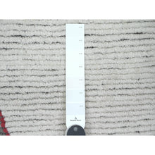 Load image into Gallery viewer, 5&#39;8&quot;x8&#39; Whisper White, Moroccan Weave with Geometric Design, Tone on Tone, Hand Knotted, Soft Wool, Textured Pile, Oriental Rug FWR122076