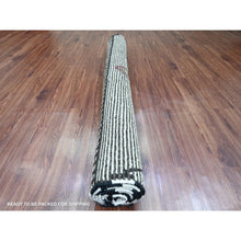 Load image into Gallery viewer, 5&#39;8&quot;x8&#39; Whisper White, Moroccan Weave with Geometric Design, Tone on Tone, Hand Knotted, Soft Wool, Textured Pile, Oriental Rug FWR122076