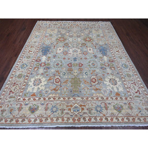 8'x9'8" Cloud Gray, Ziegler Mahal Revival with All Over Pattern, Hand Knotted, High Mountain Wool, Vegetable Dyes, Oriental Rug FWR122088