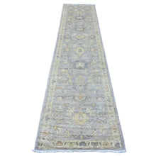 Load image into Gallery viewer, 2&#39;7&quot;x11&#39;8&quot; Cloud Gray, Peshawar with Ziegler Mahal Design, Vegetable Dyes, High Mountain Wool, Hand Knotted, Runner, Oriental Rug FWR122106