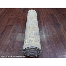 Load image into Gallery viewer, 2&#39;7&quot;x11&#39;8&quot; Cloud Gray, Peshawar With Ziegler Mahal Design, Vegetable Dyes, High Mountain Wool, Hand Knotted, Runner, Oriental Rug FWR122106