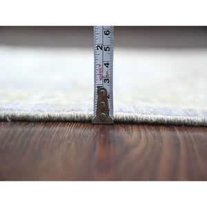 2'7"x11'8" Cloud Gray, Peshawar with Ziegler Mahal Design, Vegetable Dyes, High Mountain Wool, Hand Knotted, Runner, Oriental Rug FWR122106