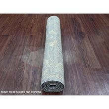 Load image into Gallery viewer, 2&#39;9&quot;x5&#39;6&quot; Spanish Gray, Peshawar with Ziegler Mahal All Over Design, Vegetable Dyes, High Mountain Wool, Hand Knotted, Short Runner, Oriental Rug FWR122112