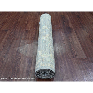 2'9"x5'6" Spanish Gray, Peshawar with Ziegler Mahal All Over Design, Vegetable Dyes, High Mountain Wool, Hand Knotted, Short Runner, Oriental Rug FWR122112