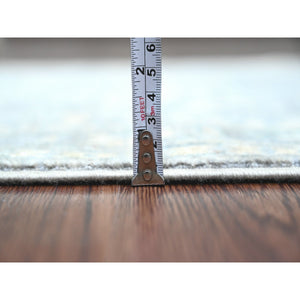 2'9"x5'6" Spanish Gray, Peshawar with Ziegler Mahal All Over Design, Vegetable Dyes, High Mountain Wool, Hand Knotted, Short Runner, Oriental Rug FWR122112