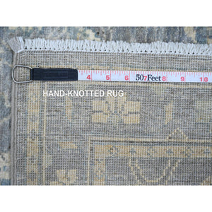 2'9"x5'6" Spanish Gray, Peshawar with Ziegler Mahal All Over Design, Vegetable Dyes, High Mountain Wool, Hand Knotted, Short Runner, Oriental Rug FWR122112