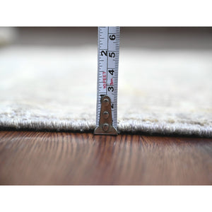 3'1"x4'9" Nickel Gray, Aryana Collection, Afghan Peshawar with Heriz All Over Design, Hand Knotted, 100% Wool, Vegetable Dyes, Densely Woven, Oriental Rug FWR122118