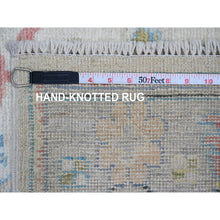 Load image into Gallery viewer, 2&#39;9&quot;x16&#39; Pearl White, Afghan Angora Oushak With All Over Leaf Design, Hand Knotted, Vegetable Dyes, 100% Wool, Xl Runner, Oriental Rug FWR122136