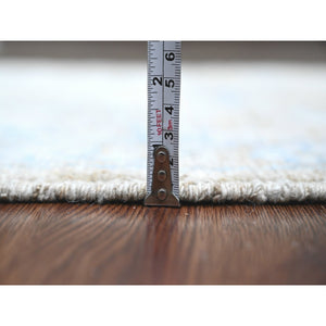 3'x5' Khaki Brown, Afghan Angora Oushak With Leaf Design, Vegetable Dyes, 100% Wool, Hand Knotted, Oriental Rug FWR122160