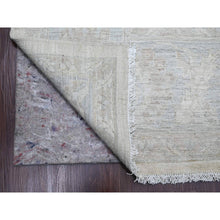 Load image into Gallery viewer, 9&#39;10&quot;x13&#39;6&quot; Pearl White, Washed Out Peshawar With All Over Leaf Design, 100% Wool, Hand Knotted, Veggie Dyes, Oriental Rug FWR122178