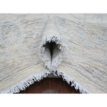 Load image into Gallery viewer, 9&#39;10&quot;x13&#39;6&quot; Pearl White, Washed Out Peshawar With All Over Leaf Design, 100% Wool, Hand Knotted, Veggie Dyes, Oriental Rug FWR122178