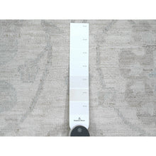 Load image into Gallery viewer, 9&#39;10&quot;x13&#39;6&quot; Pearl White, Washed Out Peshawar With All Over Leaf Design, 100% Wool, Hand Knotted, Veggie Dyes, Oriental Rug FWR122178