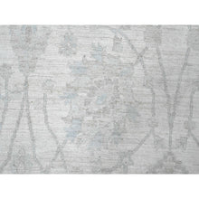 Load image into Gallery viewer, 9&#39;10&quot;x13&#39;6&quot; Pearl White, Washed Out Peshawar With All Over Leaf Design, 100% Wool, Hand Knotted, Veggie Dyes, Oriental Rug FWR122178