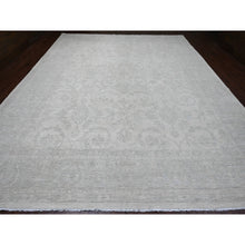 Load image into Gallery viewer, 12&#39;x15&#39;1&quot; Chiffon White, Stone Washed Peshawar with All Over Pattern, Natural Dyes, 100% Wool, Hand Knotted, Oversized, Oriental Rug FWR122190