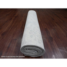 Load image into Gallery viewer, 12&#39;x15&#39;1&quot; Chiffon White, Stone Washed Peshawar with All Over Pattern, Natural Dyes, 100% Wool, Hand Knotted, Oversized, Oriental Rug FWR122190