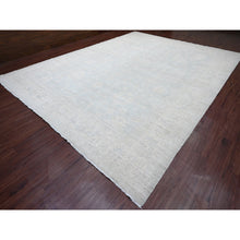 Load image into Gallery viewer, 11&#39;10&quot;x15&#39;3&quot; Misty Gray, White Wash Peshawar with All Over Leaf Design, Natural Dyes, 100% Wool, Hand Knotted, Oversized, Oriental Rug FWR122196