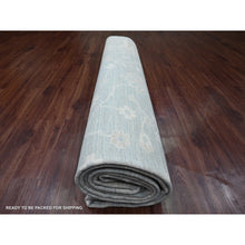 Load image into Gallery viewer, 11'10"x15'3" Misty Gray, White Wash Peshawar With All Over Leaf Design, Natural Dyes, 100% Wool, Hand Knotted, Oversized, Oriental Rug FWR122196