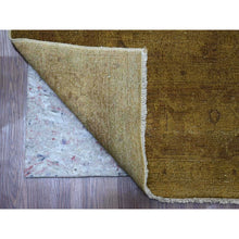 Load image into Gallery viewer, 7&#39;7&quot;x9&#39;7&quot; Honey Brown, Overdyed Peshawar with Heriz Design, Hand Knotted, 100% Wool, Distressed, Zero Pile, Oriental Rug FWR122220