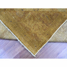 Load image into Gallery viewer, 7&#39;7&quot;x9&#39;7&quot; Honey Brown, Overdyed Peshawar with Heriz Design, Hand Knotted, 100% Wool, Distressed, Zero Pile, Oriental Rug FWR122220