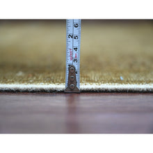 Load image into Gallery viewer, 7&#39;7&quot;x9&#39;7&quot; Honey Brown, Overdyed Peshawar with Heriz Design, Hand Knotted, 100% Wool, Distressed, Zero Pile, Oriental Rug FWR122220