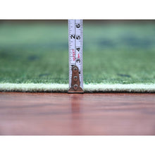 Load image into Gallery viewer, 7&#39;9&quot;x9&#39;8&quot; Hunter Green, Overdyed Peshawar With Heriz Design, Hand Knotted, Distressed, Zero Pile, 100% Wool, Oriental Rug FWR122226