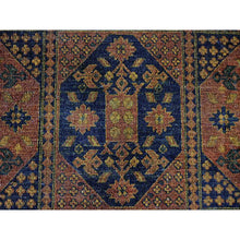 Load image into Gallery viewer, 8&#39;10&quot;x12&#39;2&quot; Coffee Brown, Overdyed Afghan Ersari With Garden Block Design, Zero Pile, Vegetable Dyes, Distressed, Hand Knotted, 100% Wool, Oriental Rug FWR122244