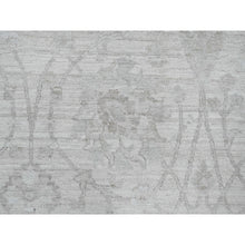 Load image into Gallery viewer, 8&#39;8&quot;x11&#39;5&quot; Pearl White, Hand Knotted, Washed Out Peshawar with All Over Vines and Leaf Pattern, Vegetable Dyes, 100% Wool, Oriental Rug FWR122262