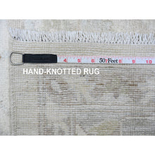 Load image into Gallery viewer, 8&#39;8&quot;x11&#39;5&quot; Pearl White, Hand Knotted, Washed Out Peshawar with All Over Vines and Leaf Pattern, Vegetable Dyes, 100% Wool, Oriental Rug FWR122262