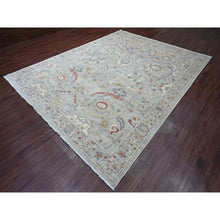 Load image into Gallery viewer, 9&#39;x11&#39;7&quot; Misty Gray, Peshawar with Sickle Leaf Design, High Mountain Wool, Hand Knotted, Natural Dyes, Densely Woven, Oriental Rug FWR122274