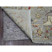 Load image into Gallery viewer, 9&#39;x11&#39;7&quot; Misty Gray, Peshawar with Sickle Leaf Design, High Mountain Wool, Hand Knotted, Natural Dyes, Densely Woven, Oriental Rug FWR122274