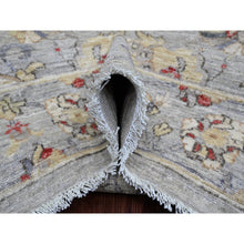 Load image into Gallery viewer, 9&#39;x11&#39;7&quot; Misty Gray, Peshawar with Sickle Leaf Design, High Mountain Wool, Hand Knotted, Natural Dyes, Densely Woven, Oriental Rug FWR122274