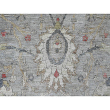 Load image into Gallery viewer, 7&#39;10&quot;x10&#39; Cloud Gray, Peshawar with Sickle Leaf Design, Hand Knotted, High Mountain Wool, Vegetable Dyes, Densely Woven, Oriental Rug FWR122280