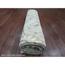 Load image into Gallery viewer, 7&#39;10&quot;x10&#39; Cloud Gray, Peshawar with Sickle Leaf Design, Hand Knotted, High Mountain Wool, Vegetable Dyes, Densely Woven, Oriental Rug FWR122280