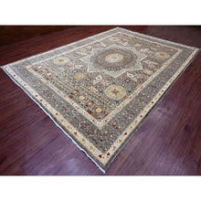 Load image into Gallery viewer, 9&#39;9&quot;x13&#39;8&quot; Mocha Brown, 14th Century Mamluk Dynasty Pattern with Star Medallion Design, High Mountain Wool, Hand Knotted, Vegetable Dyes, Oriental Rug FWR122286