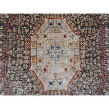Load image into Gallery viewer, 9&#39;9&quot;x13&#39;8&quot; Mocha Brown, 14th Century Mamluk Dynasty Pattern With Star Medallion Design, High Mountain Wool, Hand Knotted, Vegetable Dyes, Oriental Rug FWR122286