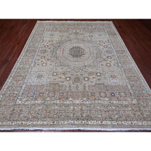 Load image into Gallery viewer, 8&#39;1&quot;x10&#39; Pastel Gray, 14th Century Mamluk Dynasty Pattern with Geometric Medallion Design, High Mountain Wool, Hand Knotted, Natural Dyes, Oriental Rug FWR122292