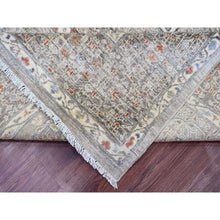 Load image into Gallery viewer, 8&#39;1&quot;x10&#39; Pastel Gray, 14th Century Mamluk Dynasty Pattern With Geometric Medallion Design, High Mountain Wool, Hand Knotted, Natural Dyes, Oriental Rug FWR122292