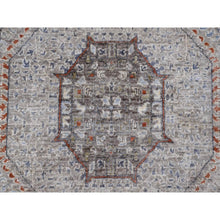 Load image into Gallery viewer, 8&#39;1&quot;x10&#39; Pastel Gray, 14th Century Mamluk Dynasty Pattern with Geometric Medallion Design, High Mountain Wool, Hand Knotted, Natural Dyes, Oriental Rug FWR122292